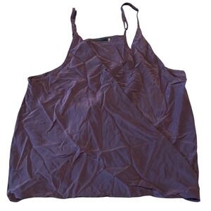 Heather 100% Silk Wrap Camisole Top Plum Purple High Neck Adjustable Straps M